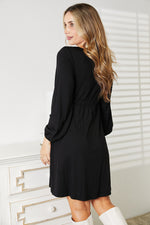 Hazel Blues® |  Double Take Scoop Neck Empire Waist Long Sleeve Dress