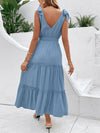 Hazel Blues® |  Tie Shoulder Smocked Waist Sleeveless Tiered Dress