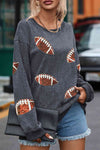 Hazel Blues® |  Sequin Football Patch Corduroy Sweatshirt