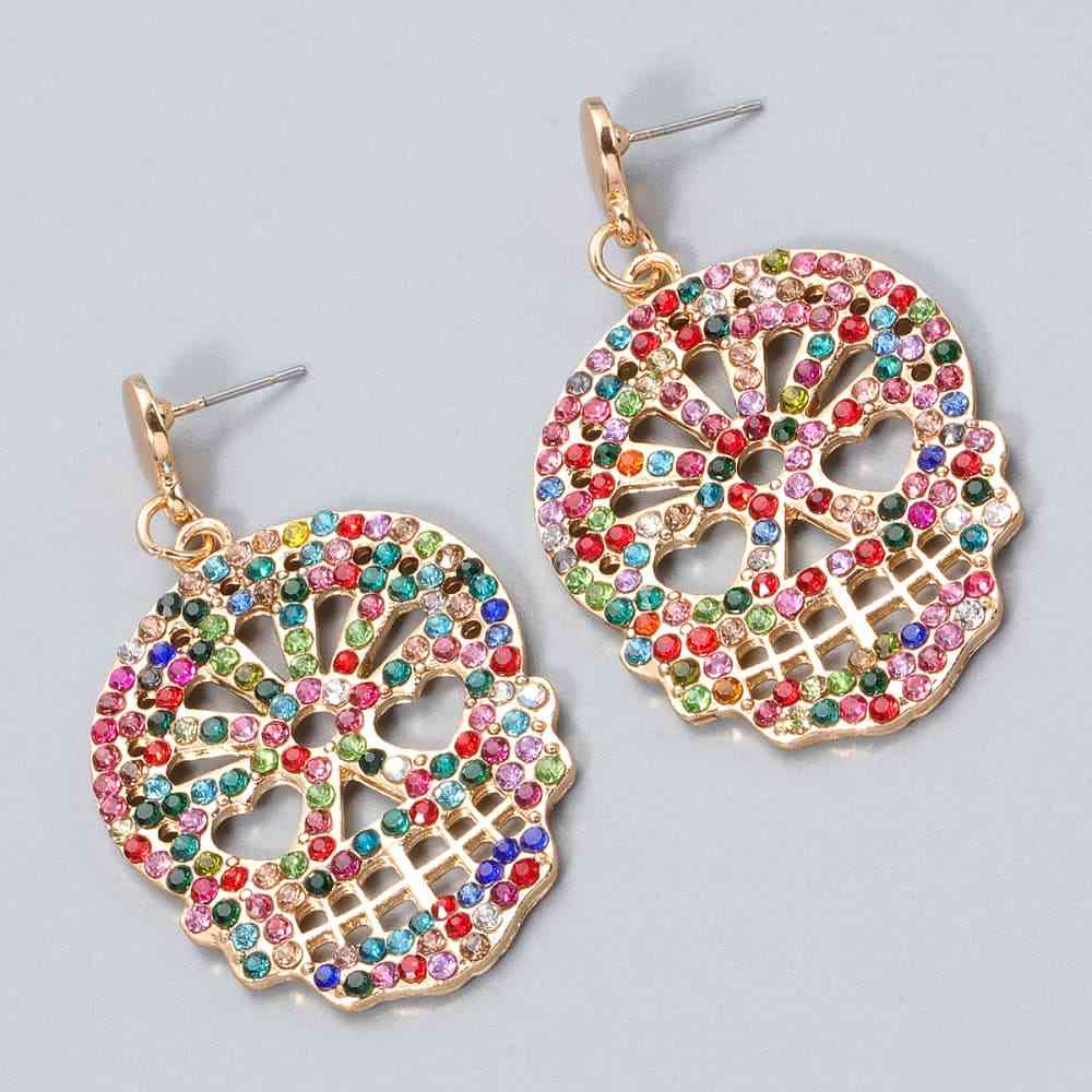 Hazel Blues® |  Skull Rhinestone Alloy Earrings