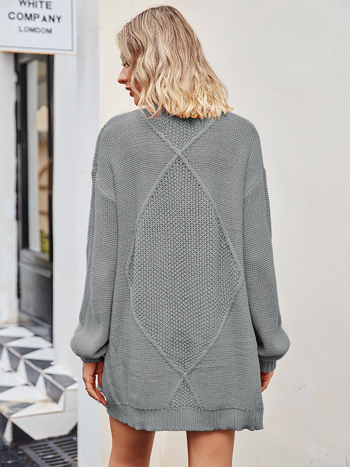 Hazel Blues® |  Cable-Knit Long Sleeve Cardigan