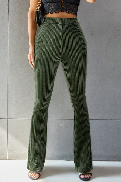 Hazel Blues® |  Ribbed High Waist Flare Pants