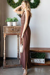 Hazel Blues® |  First Love Tie Back Sleeveless Slit Wide Leg Jumpsuit
