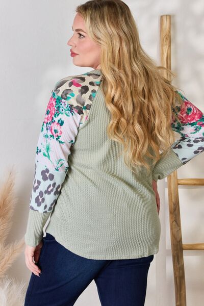 Hazel Blues® |  Hailey & Co Printed Round Neck Blouse