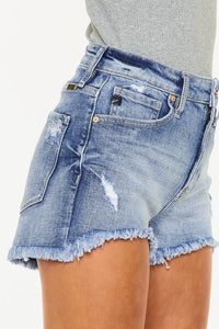 Hazel Blues® |  Kancan Distressed Raw Hem Denim Shorts