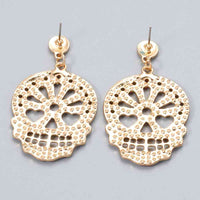 Hazel Blues® |  Skull Rhinestone Alloy Earrings