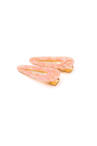 Hazel Blues® |  2 Pack Teardrop Hair Clip in Pink Shell