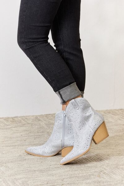 Hazel Blues® |  East Lion Corp Rhinestone Ankle Cowboy Boots