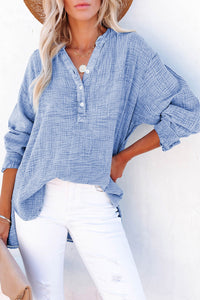 Hazel Blues® |  Buttoned Long Sleeve Blouse