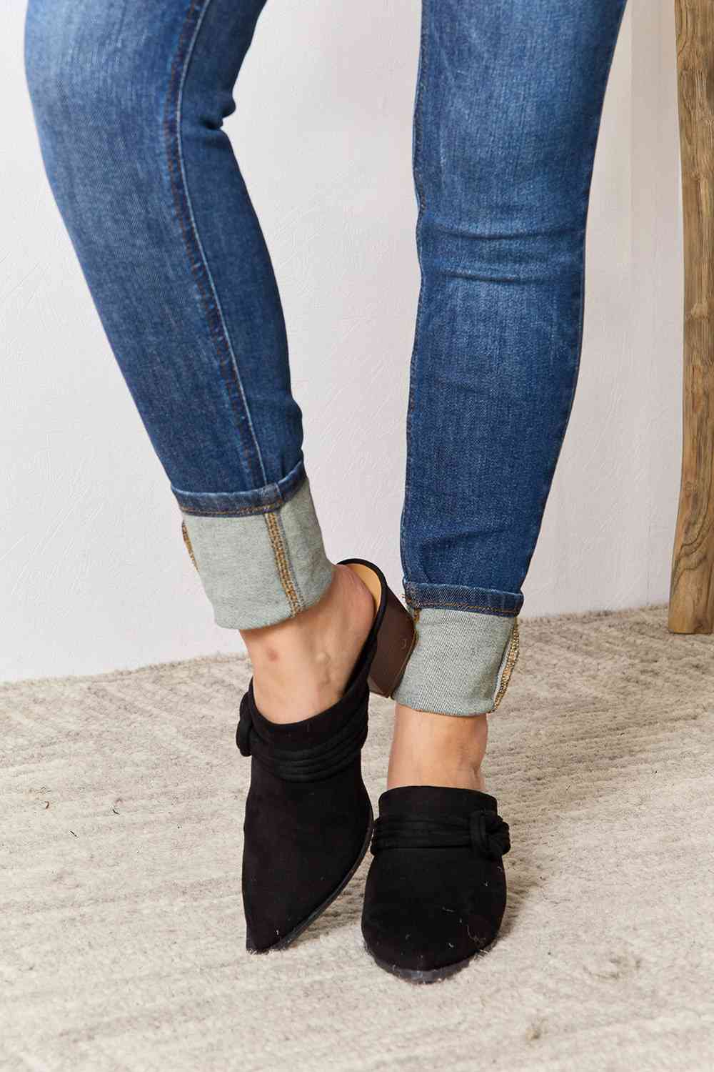 Hazel Blues® |  East Lion Corp Pointed-Toe Braided Trim Mules