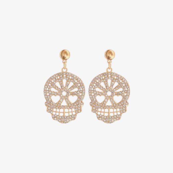 Hazel Blues® |  Skull Rhinestone Alloy Earrings