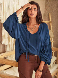 Hazel Blues® |  Tie Neck Long Sleeve Blouse