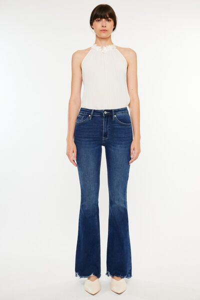 Hazel Blues® |  Kancan Cat's Whiskers Raw Hem Flare Jeans