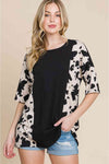 Hazel Blues® |  BOMBOM Rodeo Love Ribbed Animal Contrast Tee