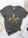 Hazel Blues® |  Mardi Gras Graphic Round Neck Short Sleeve T-Shirt