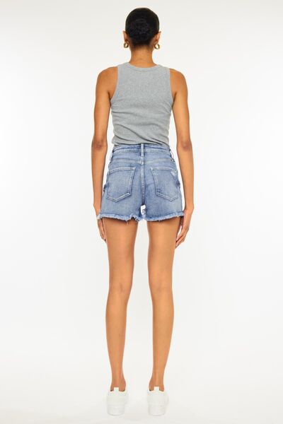 Hazel Blues® |  Kancan Distressed Raw Hem Denim Shorts