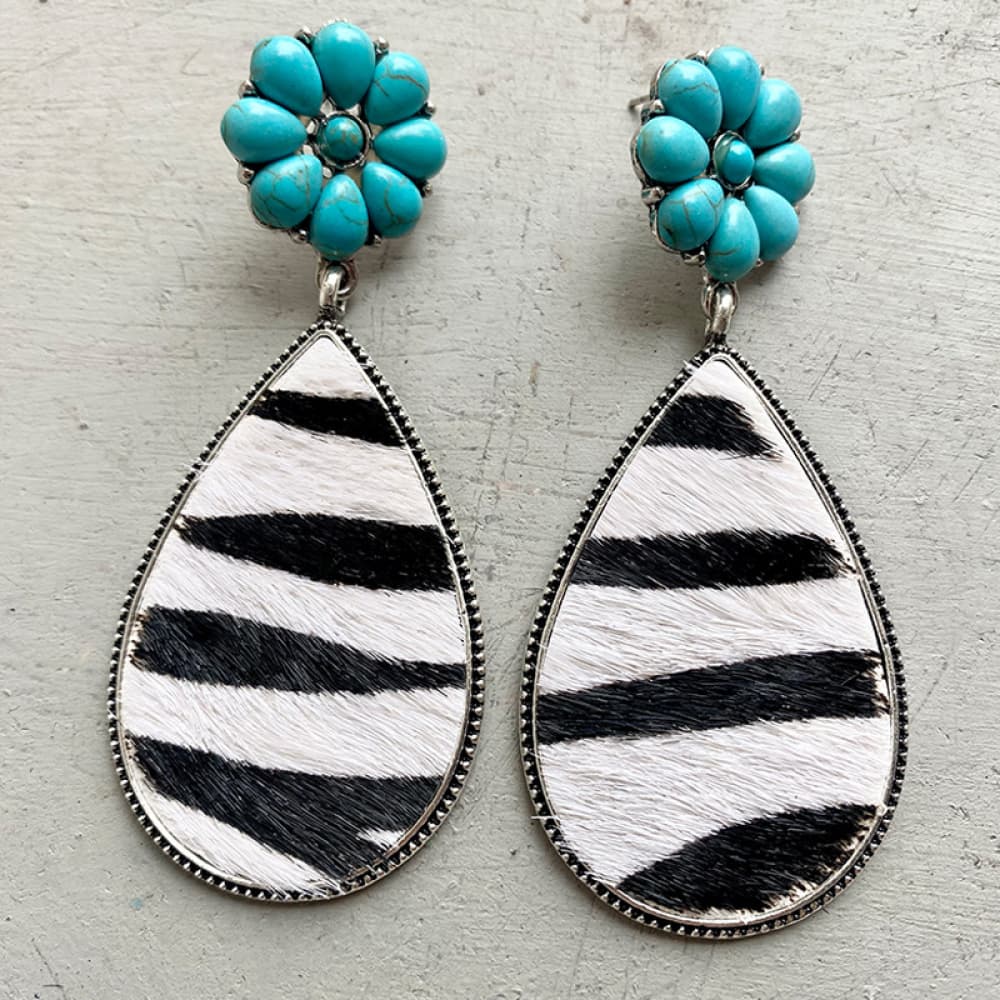 Hazel Blues® |  Turquoise Flower Teardrop Earrings