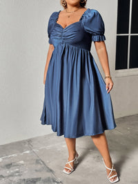 Hazel Blues® | Ruched Sweetheart Neck Dress