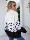 Hazel Blues® |  Leopard Color Block Turtleneck Sweater