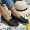 Hazel Blues® |  Weave Wedge Heeled Loafers