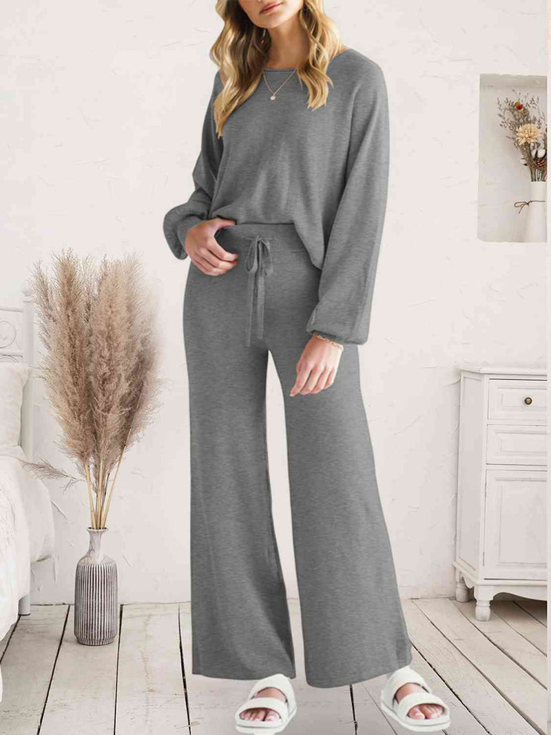 Hazel Blues® |  Long Sleeve Lounge Top and Drawstring Pants Set