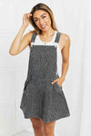 Hazel Blues® |  White Birch To The Park Overall Dress in Black