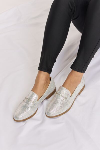 Hazel Blues® |  Forever Link Rhinestone Point Toe Loafers