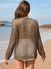 Hazel Blues® |  Heart Openwork Long Sleeve Cover-Up