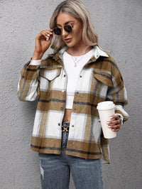 Hazel Blues® |  Plaid Long Sleeve Shirt Jacket