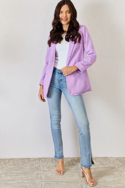 Hazel Blues® |  Zenana Open Front Long Sleeve Blazer