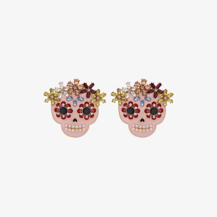 Hazel Blues® |  Skull Rhinestone Alloy Earrings