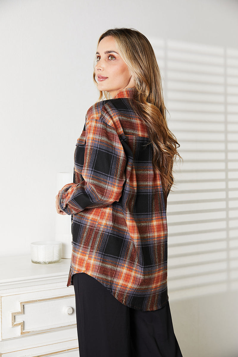 Hazel Blues® |  Double Take Plaid Dropped Shoulder Shirt