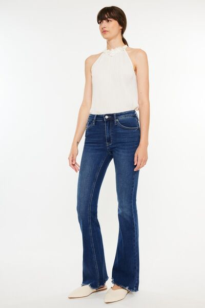 Hazel Blues® |  Kancan Cat's Whiskers Raw Hem Flare Jeans