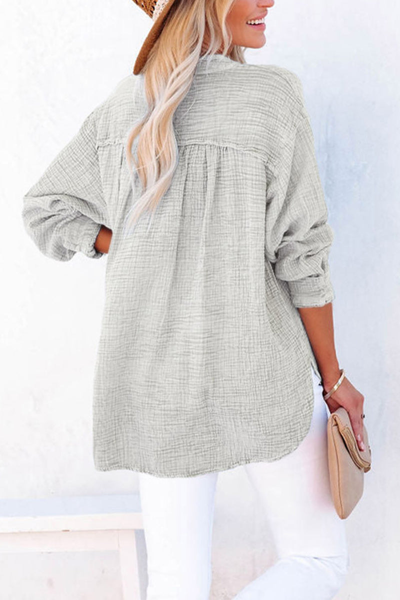 Hazel Blues® |  Buttoned Long Sleeve Blouse