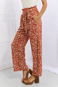 Hazel Blues® |  Heimish Right Angle Geometric Printed Pants in Red Orange