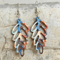 Hazel Blues® |  Leaf Shape Wooden Dangle Earrings