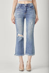 Hazel Blues® |  RISEN High Waist Distressed Cropped Bootcut Jeans