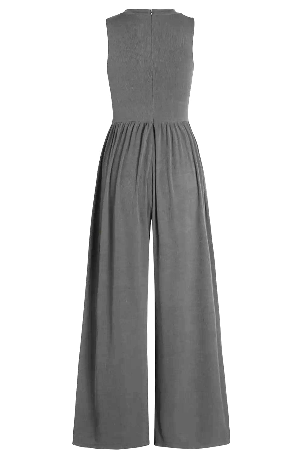 Hazel Blues® |  Round Neck Sleeveless Jumpsuit with Pockets