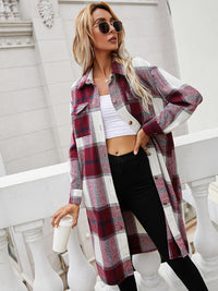 Hazel Blues® |  Plaid Longline Shirt Jacket