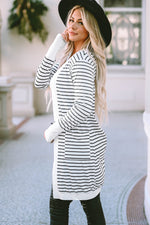 Hazel Blues® |  Striped Open Front Longline Cardigan