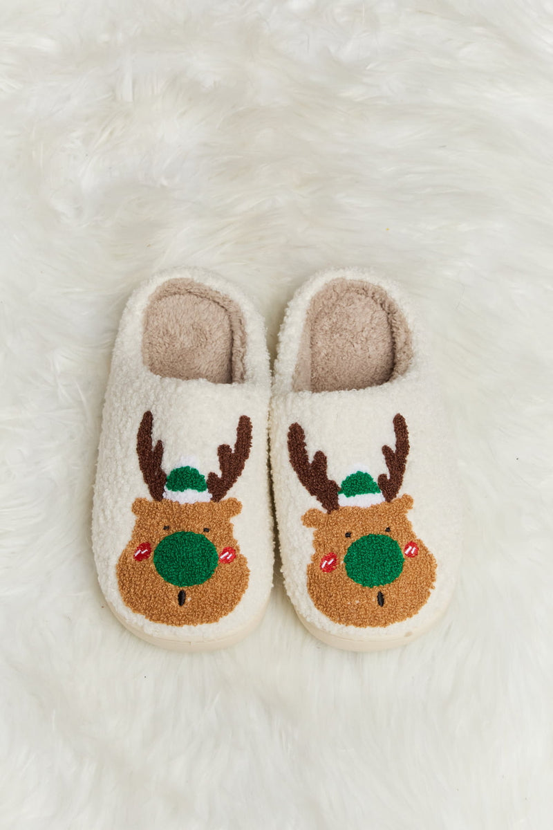 Hazel Blues® |  Melody Rudolph Print Plush Slide Slippers