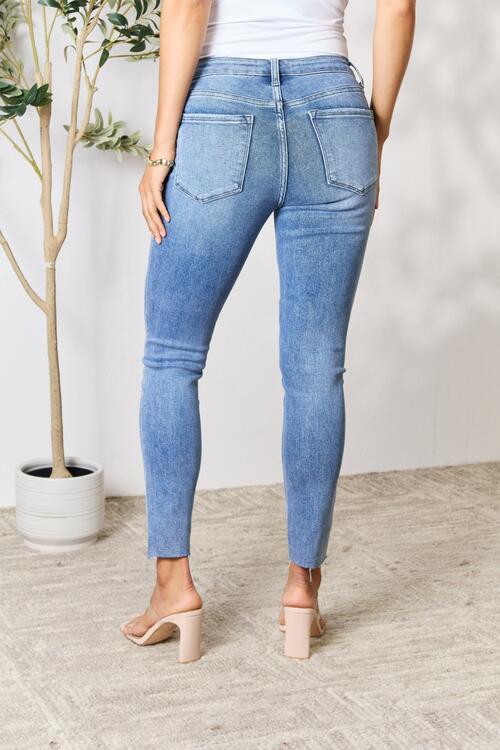 Hazel Blues® |  BAYEAS Raw Hem Skinny Jeans