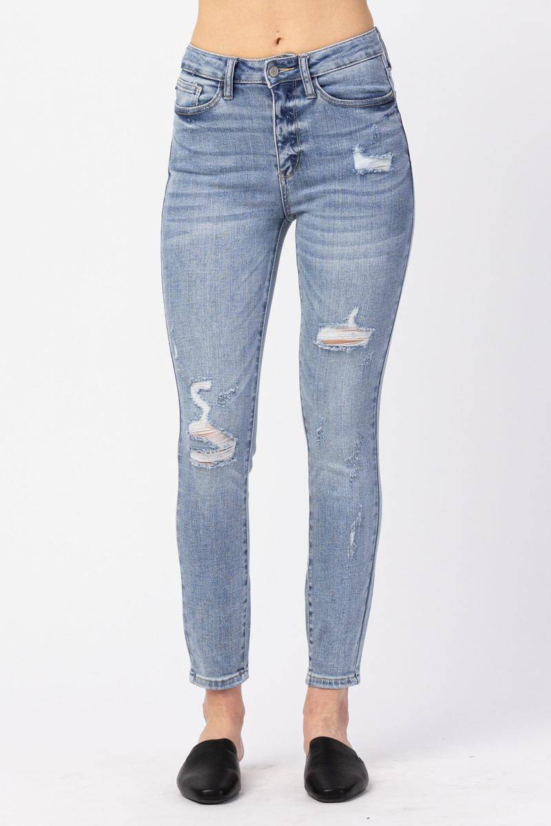 Hazel Blues® |  Judy Blue High Waist Minimal Destroy Skinny Jeans
