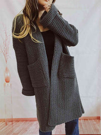 Hazel Blues® |  Open Front Long Sleeve Cardigan with Pockets