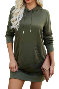 Hazel Blues® |  Drawstring Long Sleeve Hooded Mini Dress