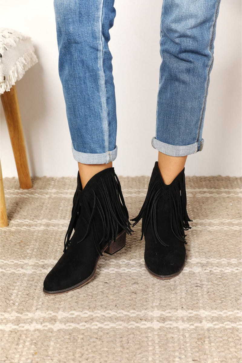 Hazel Blues® |  Legend Women's Fringe Cowboy Western Ankle Boots