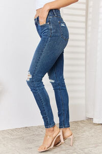 Hazel Blues® |  Judy Blue High Waist Distressed Slim Jeans