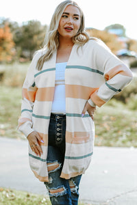 Hazel Blues® | Striped Open Front Cardigan