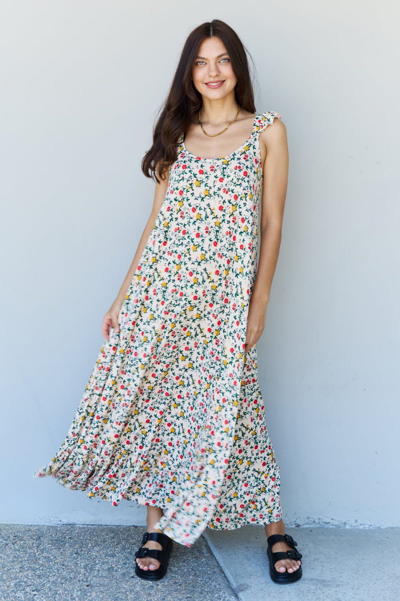 Hazel Blues® |  Doublju In The Garden Ruffle Floral Maxi Dress in Natural Rose