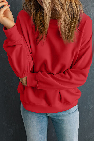 Hazel Blues® |  Round Neck Dropped Shoulder Sweatshirt